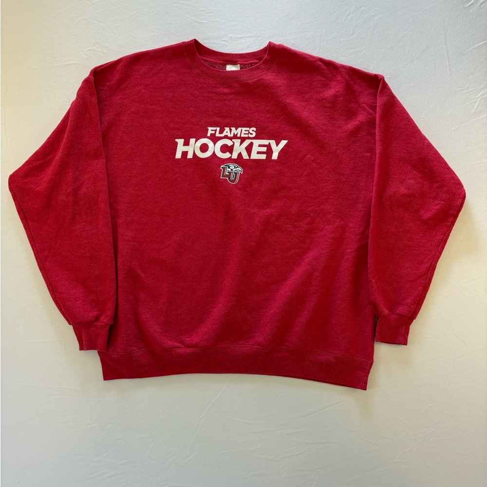 Liberty University Ice Hockey Long Sleeve Pullover, Mens XL, Red